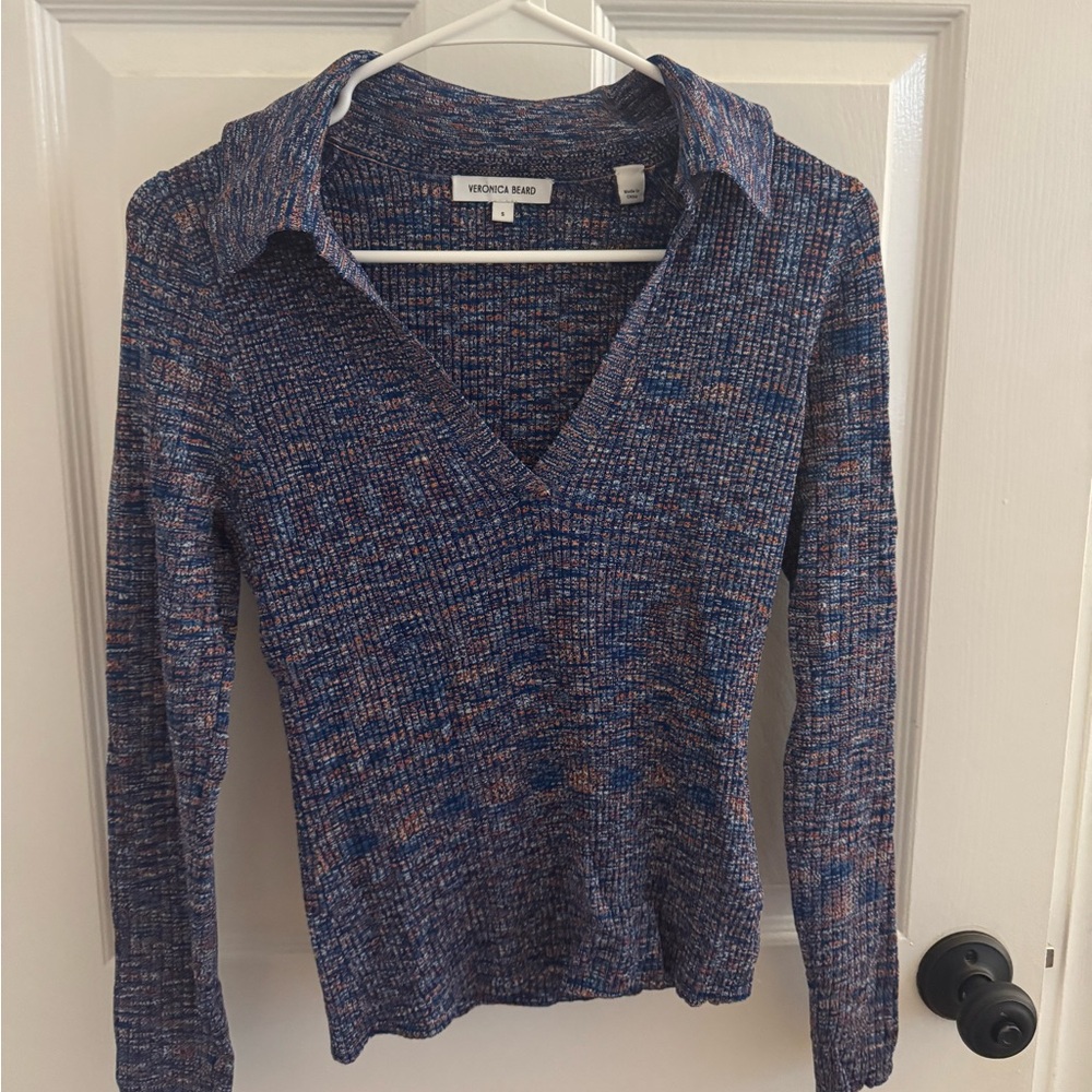 Veronica Beard Multicolor V-Neck Sweater